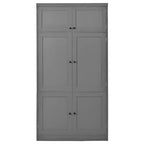 GDFStudio Hallie Dispensa Grande per Cucina Stile Shaker con 2 Prese Elettriche, Ripiani Regolabili e Mensole sull'Anta