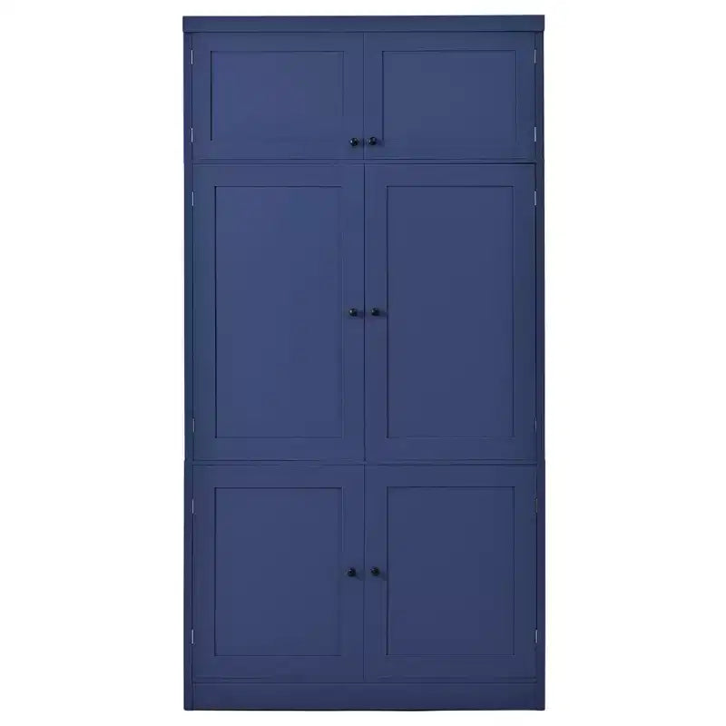 GDFStudio Hallie Dispensa Grande per Cucina Stile Shaker con 2 Prese Elettriche, Ripiani Regolabili e Mensole sull'Anta