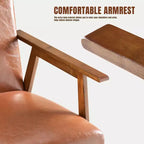 Poltrona JIONJOY in stile moderno di metà secolo - Sedile imbottito spesso 15 cm, capacità di 136 kg, struttura in legno massello con braccioli per soggiorno, camera da letto