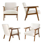 Poltrona JIONJOY in stile moderno di metà secolo - Sedile imbottito spesso 15 cm, capacità di 136 kg, struttura in legno massello con braccioli per soggiorno, camera da letto