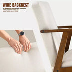 Poltrona JIONJOY in stile moderno di metà secolo - Sedile imbottito spesso 15 cm, capacità di 136 kg, struttura in legno massello con braccioli per soggiorno, camera da letto
