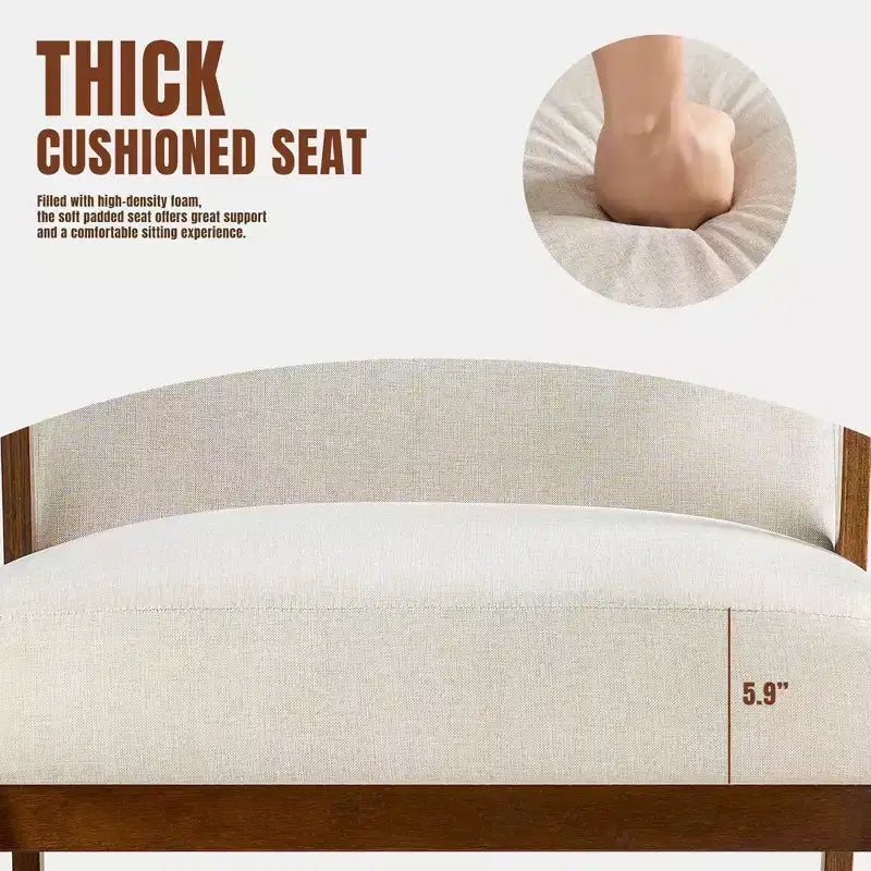 Poltrona JIONJOY in stile moderno di metà secolo - Sedile imbottito spesso 15 cm, capacità di 136 kg, struttura in legno massello con braccioli per soggiorno, camera da letto
