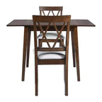 Set tavolo da pranzo allungabile con 2 sedie imbottite, perfetto per aree compatte, dimensioni da 70,8x74,9 cm a 116x74,9 cm