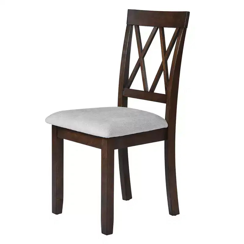 Set tavolo da pranzo allungabile con 2 sedie imbottite, perfetto per aree compatte, dimensioni da 70,8x74,9 cm a 116x74,9 cm