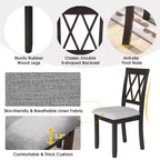 Set tavolo da pranzo allungabile con 2 sedie imbottite, perfetto per aree compatte, dimensioni da 70,8x74,9 cm a 116x74,9 cm
