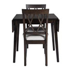 Set tavolo da pranzo allungabile con 2 sedie imbottite, perfetto per aree compatte, dimensioni da 70,8x74,9 cm a 116x74,9 cm