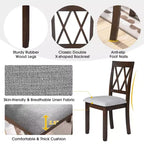 Set tavolo da pranzo allungabile con 2 sedie imbottite, perfetto per aree compatte, dimensioni da 70,8x74,9 cm a 116x74,9 cm
