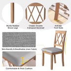 Set tavolo da pranzo allungabile con 2 sedie imbottite, perfetto per aree compatte, dimensioni da 70,8x74,9 cm a 116x74,9 cm