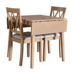 Set tavolo da pranzo allungabile con 2 sedie imbottite, perfetto per aree compatte, dimensioni da 70,8x74,9 cm a 116x74,9 cm