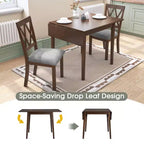 Set tavolo da pranzo allungabile con 2 sedie imbottite, perfetto per aree compatte, dimensioni da 70,8x74,9 cm a 116x74,9 cm