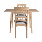 Set tavolo da pranzo allungabile con 2 sedie imbottite, perfetto per aree compatte, dimensioni da 70,8x74,9 cm a 116x74,9 cm
