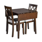 Set tavolo da pranzo allungabile con 2 sedie imbottite, perfetto per aree compatte, dimensioni da 70,8x74,9 cm a 116x74,9 cm