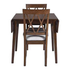 Set tavolo da pranzo allungabile con 2 sedie imbottite, perfetto per aree compatte, dimensioni da 70,8x74,9 cm a 116x74,9 cm