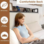 Base letto Twin-XL con testiera contenitore, struttura letto singola imbottita in velluto a coste nero con cassetti contenitore