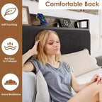 Base letto Twin-XL con testiera contenitore, struttura letto singola imbottita in velluto a coste nero con cassetti contenitore