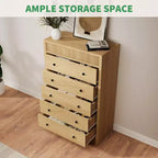 Cassettiera moderna in legno, comò a 5 cassetti scanalati, largo 80 cm, ideale per camerette, corridoi e soggiorni