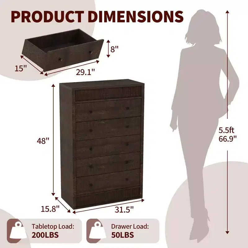 Cassettiera moderna in legno, comò a 5 cassetti scanalati, largo 80 cm, ideale per camerette, corridoi e soggiorni