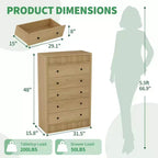 Cassettiera moderna in legno, comò a 5 cassetti scanalati, largo 80 cm, ideale per camerette, corridoi e soggiorni