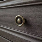 Comodino Famapy Farmhouse, Comò a 5 Cassetti con Pomelli in Bronzo Antico, per Camera da Letto, Comodino Cassettiera Effetto Invecchiato