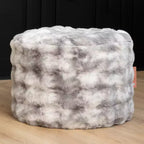 Pouf ottomano rotondo Raven di Raven-Symon Home - Pelliccia sintetica