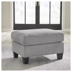 Signature Design by Ashley Adlai Ottoman, Suede-Like Polyester Upholstery, Shadow Gray