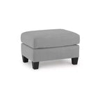 Pouf Signature Design by Ashley Adlai, Rivestimento in Poliestere Effetto Scamosciato, Grigio Scuro