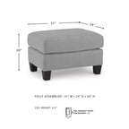 Pouf Signature Design by Ashley Adlai, Rivestimento in Poliestere Effetto Scamosciato, Grigio Scuro