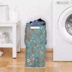 Cesto Portabiancheria Pieghevole per Bambina Sweet Jojo Designs con Manici, Fantasia Floreale Bohemien, Fiori di Campo Blu Arancione e Rosa
