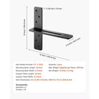 Staffe per Ripiani a T VEVOR 2 Pezzi, Capacità di Carico di 90 kg, 304,8x73,5x304,8 mm, Staffe per Ripiani in Acciaio Massiccio Resistenti, Nere