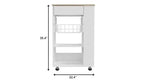 Carrello da cucina HomeRoots bianco e marrone da 22 con rotelle e contenitore