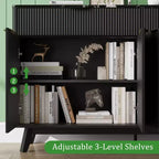 Mobile credenza da 150 cm con 2 cassetti, 4 ante e ripiani regolabili per sala da pranzo, soggiorno