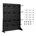 VEVOR Pegboard Display Stand, 17 x 13 Inch Tabletop Pegboard Display Stand with 15 Hooks, Thickened Cold-Rolled Steel Peg Board Panel, Black (1 PCS)