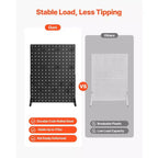 Espositore da tavolo VEVOR con pannello forato, 43,18 x 33,02 cm, con 15 ganci, in acciaio laminato a freddo, nero (1 pz)