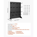 Espositore da tavolo VEVOR con pannello forato, 43,18 x 33,02 cm, con 15 ganci, in acciaio laminato a freddo, nero (1 pz)