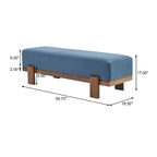 Christopher Knight Home Panca imbottita Blinny 54.75W con gambe in legno di gomma