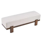 Christopher Knight Home Panca imbottita Blinny 54.75W con gambe in legno di gomma