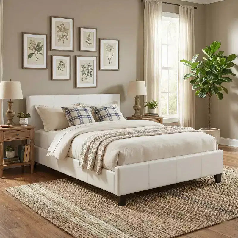 GDFStudio Clara Letto a Piattaforma Contemporaneo Rivestito in Similpelle con Testiera Regolabile