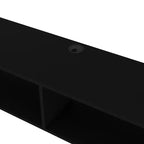 JVNOXK Mobile TV Moderno Sospeso da 150 cm, Adatto per TV Fino a 60 Pollici e Inferiori, per Soggiorno, con Ripiani a 2 Livelli, in Legno con Fori Passacavi, Nero