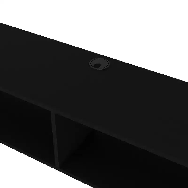 JVNOXK Mobile TV Moderno Sospeso da 150 cm, Adatto per TV Fino a 60 Pollici e Inferiori, per Soggiorno, con Ripiani a 2 Livelli, in Legno con Fori Passacavi, Nero