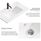 Lavabo da bagno JVNOXK 24 pollici, lavabo da bagno in ceramica con foro troppopieno, senza scarico, comodo per riporre oggetti personali, bianco brillante