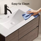 Lavabo da bagno JVNOXK 24 pollici, lavabo da bagno in ceramica con foro troppopieno, senza scarico, comodo per riporre oggetti personali, bianco brillante