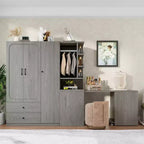 Armadio multifunzionale in legno GDFStudio Phyllis con scrivania trasformabile