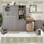 Armadio multifunzionale in legno GDFStudio Phyllis con scrivania trasformabile