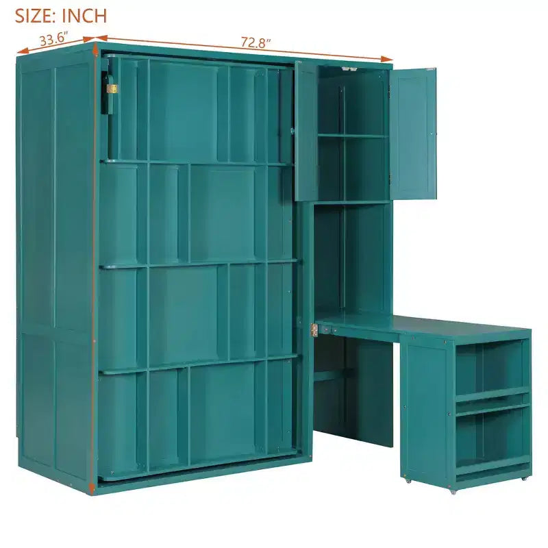Letto a scomparsa Luxystar Twin Size con scrivania, armadietto e libreria