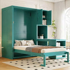 Luxystar Twin Size Murphy Bed With Desk, Storage Cabinte and Bookcase