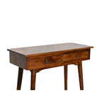Consolle da ingresso a 2 cassetti in legno massello colore castagno 89 cm