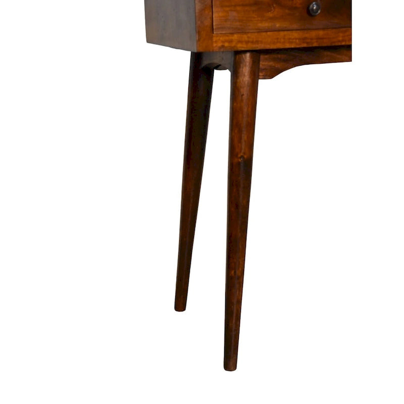 Consolle da ingresso a 2 cassetti in legno massello colore castagno 89 cm