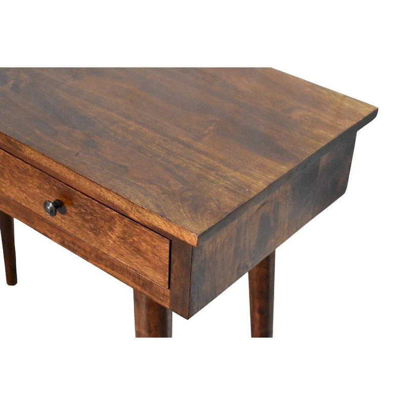 Consolle da ingresso a 2 cassetti in legno massello colore castagno 89 cm