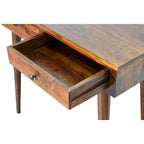 Consolle da ingresso a 2 cassetti in legno massello colore castagno 89 cm
