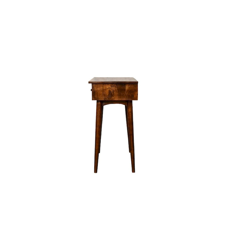 Consolle da ingresso a 2 cassetti in legno massello colore castagno 89 cm